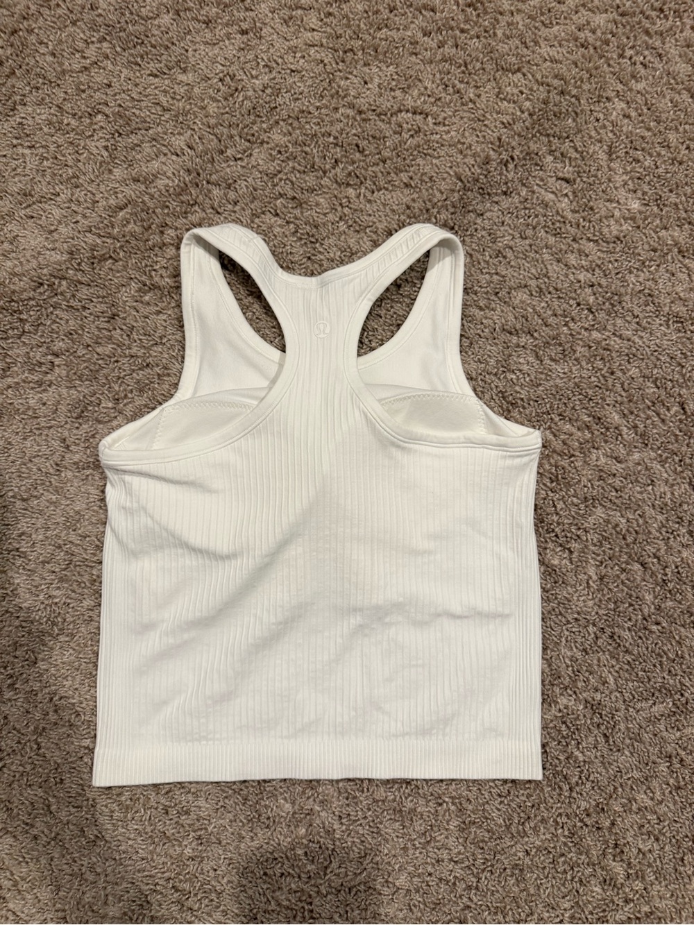 lululemon  Ebb to Street Cropped Racerback Tank Top (White Ribbed)
